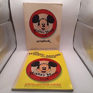 SET OF (2) MICKEY MOUSE CLUB SCRAPBOOK SOFTCOVER BOOKS VINTAGE **READ